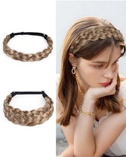Braided Hair Headband 2 Pcs Chunky Wide head bands for women's Hair 30H/613