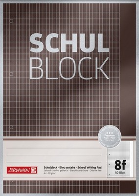 BRUNNEN 1052608 Schulblock A4 Lin8f 50Bl Premium