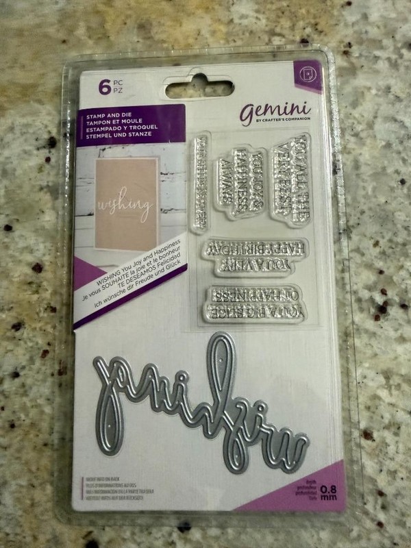 NIP Crafter's Companion Gemini Stamp & Die Set - WISHING YOU...