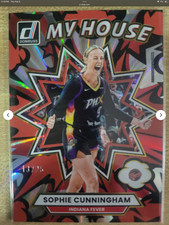 Sophie Cunningham 2025 WNBA Donruss Basketball Red Holo Laser My House /25