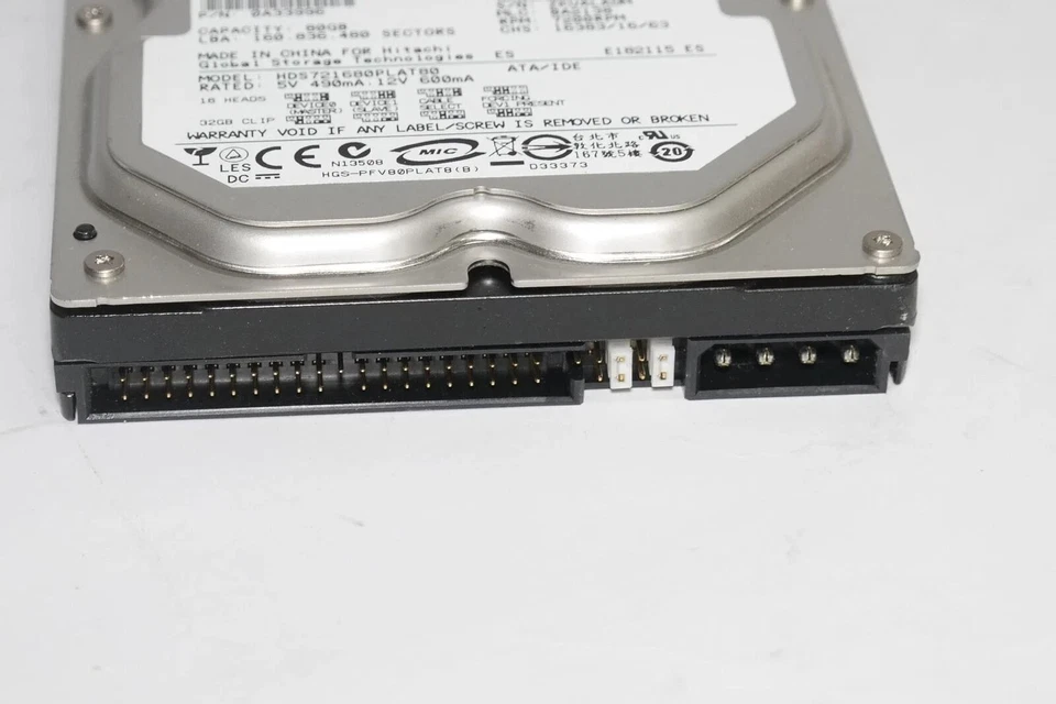 HITACHI 0Y30003 80GB IDE 7200RPM 3.5" Internal Hard Drive - HDS721680PLAT80 - Image 4 of 4