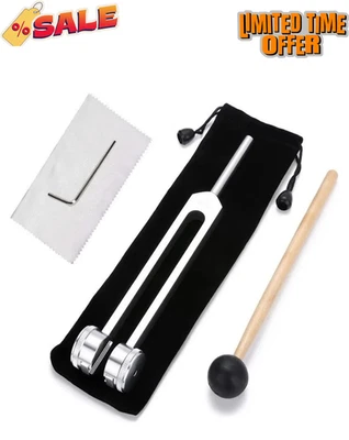 BRANDED 128Hz Tuning Fork Hammer Set Musical Instrument Vibration Sound Therapy Healing