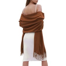 SWAT PANY Winter Scarfs for Women Pashmina Shawls and Wraps for Evening Caramel