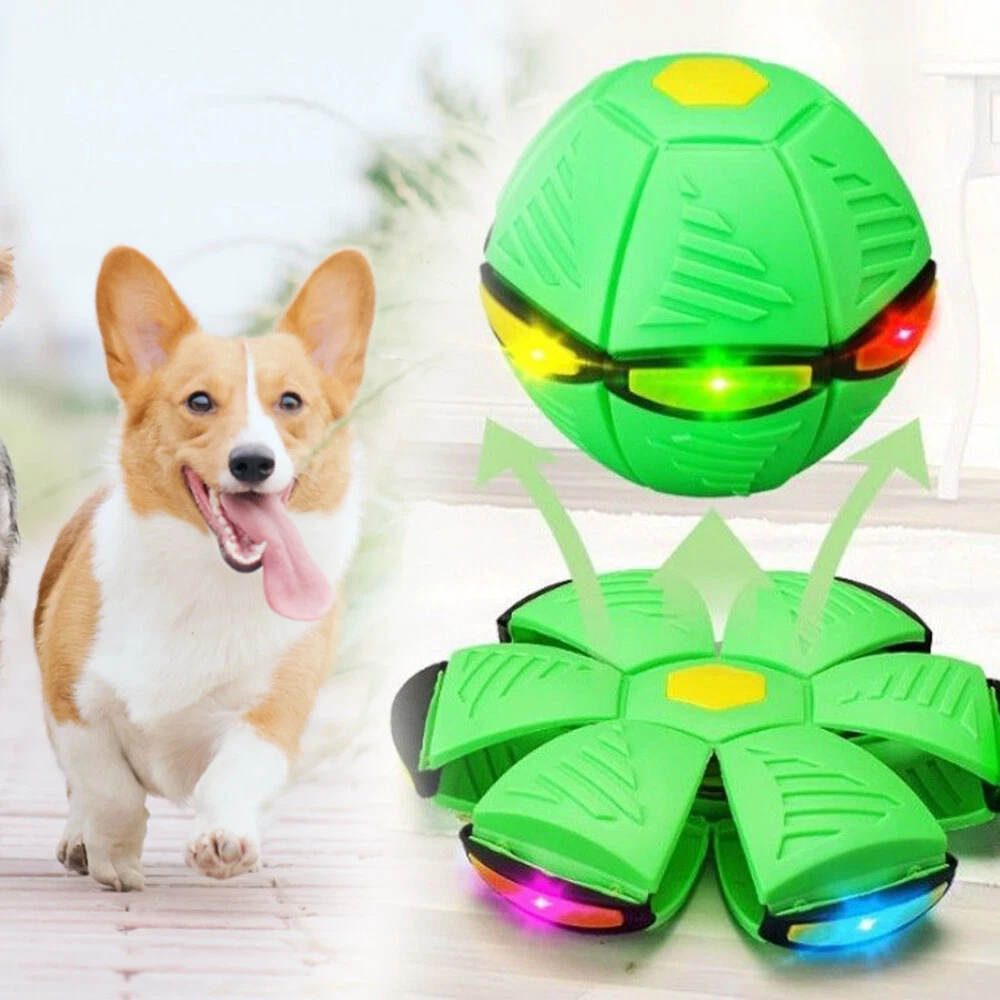 Pet Toy Flying Saucer Ball For Dogs Cool Lighting Changeable