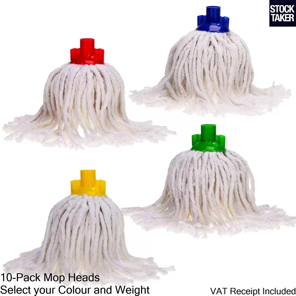 RAMON 10 Pack Optima Hygiene Excel Socket Mop 250g Head Green Yellow Floor Cleaning