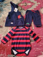 NWT Boys 3-6 mo 3 piece outfit set Eric Carle Hungry Caterpillar winter pants