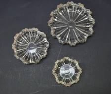 Vintage Nesting Ashtray Lot of 3 Clear Glass Guest Cigarette Smoker Holder