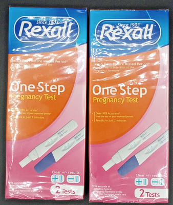 (2 Pack) Rexall - One Step Pregnancy Test - 2 Ct. Per Box - EXP 11/2025