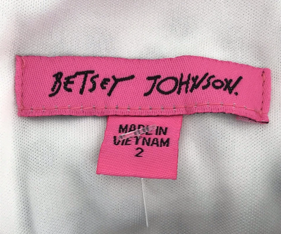 Vestido Betsey Johnson Blanco Negro Lunares Sin Mangas Tienda Columpio Talla 2 Nuevo con Etiquetas Foto 3 de 4