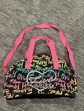 Justice Black  Neon Duffle Bag Kids Youth Girls Dance Sports Sleepovers