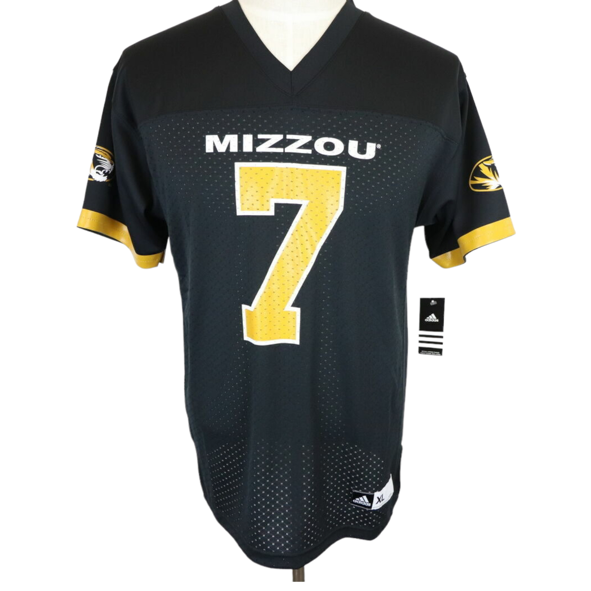 New Adidas NCAA Mizzou #7 Youth U Of Missouri Black Jersey Size XL