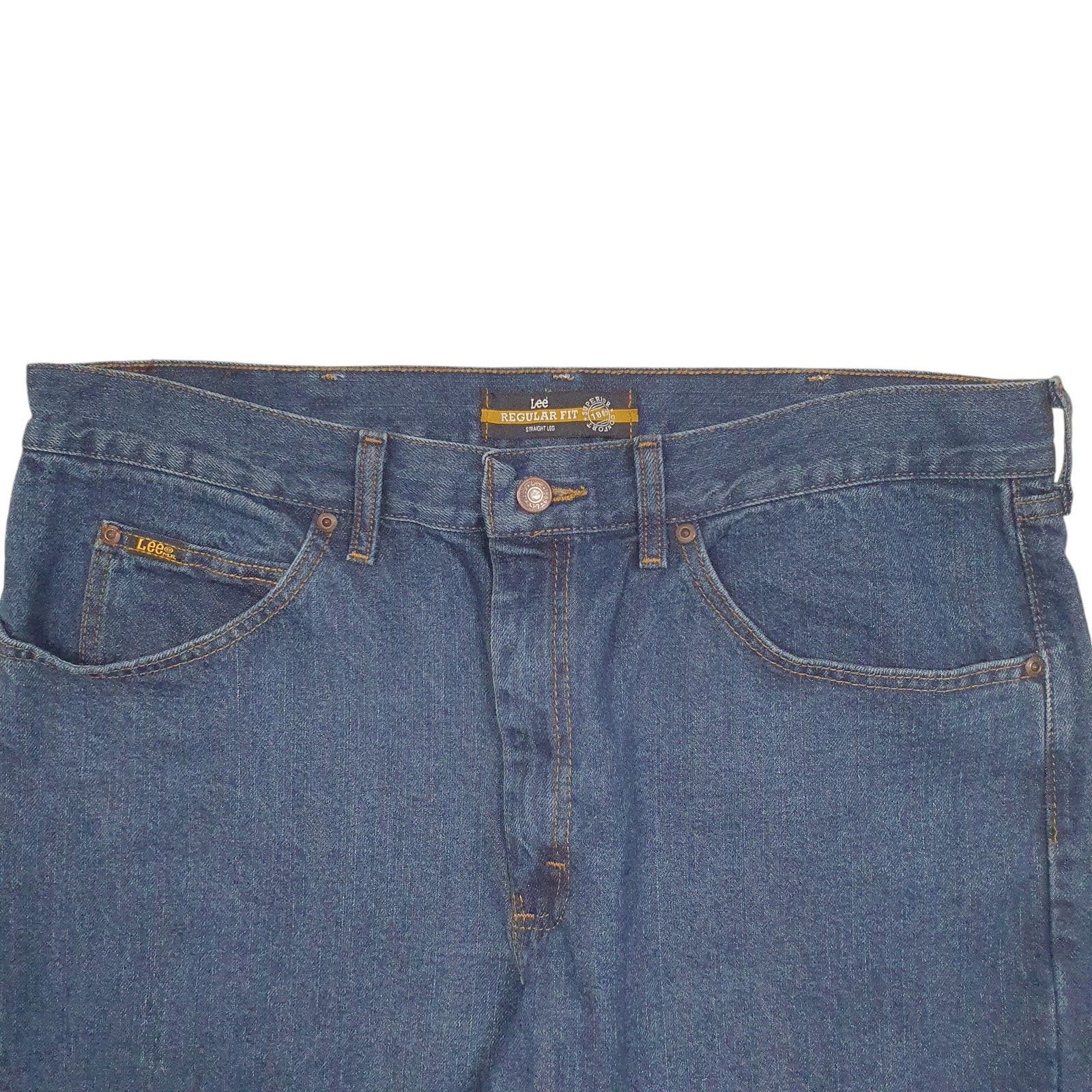 LEE Casual Jeans Regular Fit Blue Denim Trousers Mens W38 L32 image 2