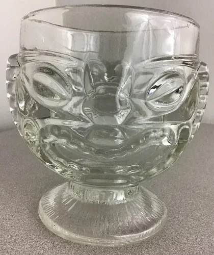 Vintage Mid Century Modern Tiki Head 14 Oz Hawaiian Mug Cup Glass