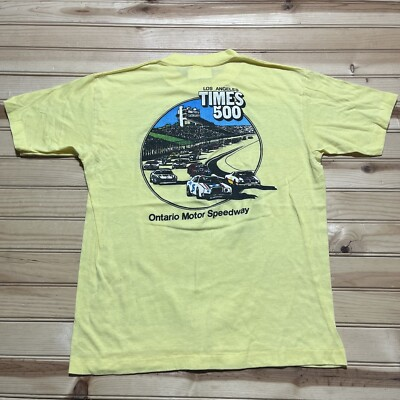 #ad #ad Vintage 70s Los Angeles Times 500 Ontario Motor Speedway Shirt Size Large $31.99