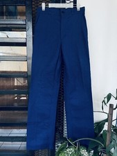 NOS Vintage Le Mineur French Workwear Chore Work Pants Blue Cotton Drill Coton
