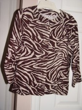 Coldwater Creek Brown And Tan Button Up Blazer Size 6