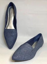 Christian Siriano for Payless Womens Sz 10 Blue Pointed Toe Flats EUC