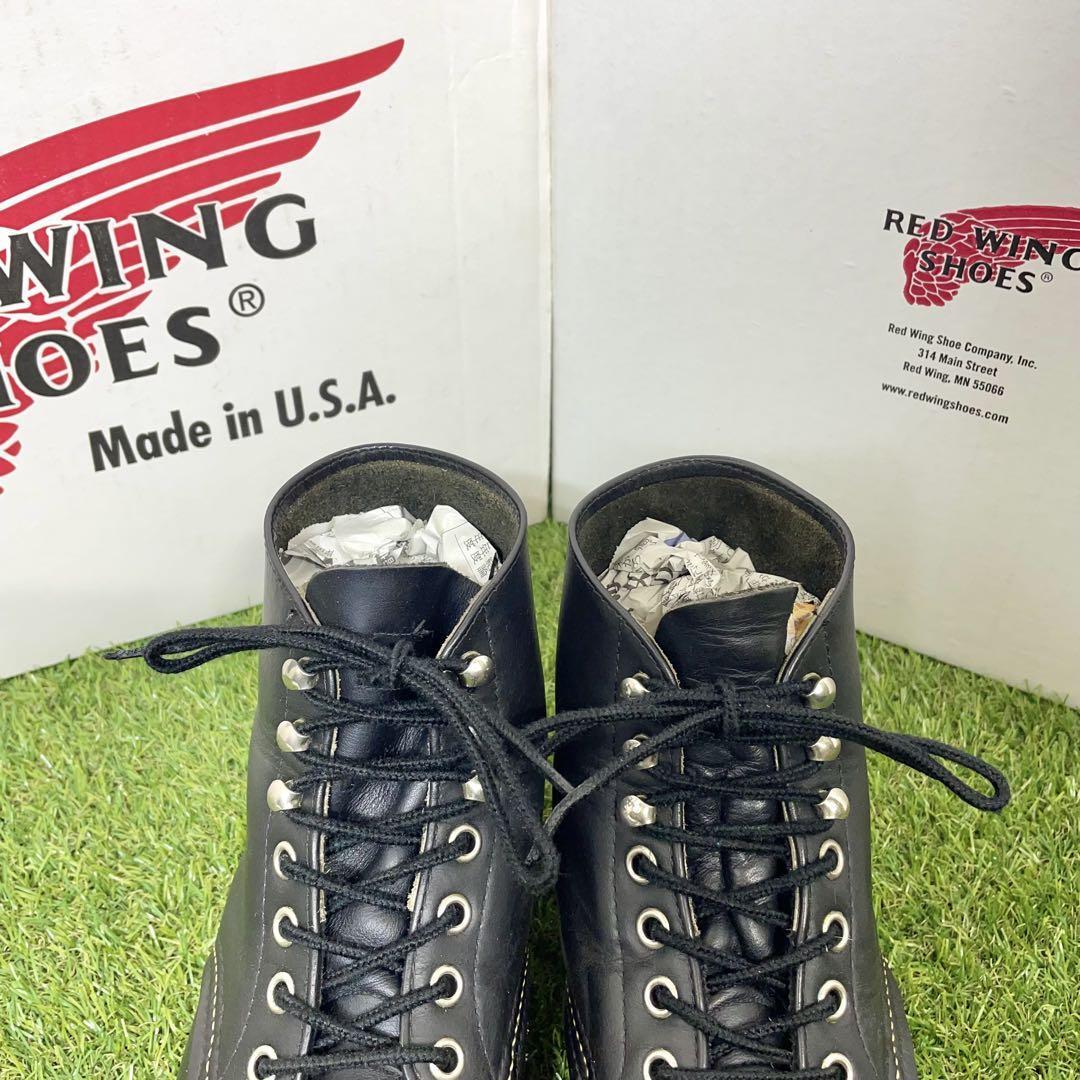 Red Wing Boots 8165 Plain toe US:7.5D Leather Black 037264d | eBay