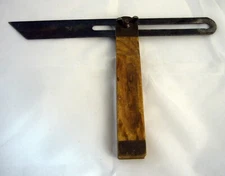 Antique Vintage Stanley  10" Adjustable Sliding T-Bevel Square Wood