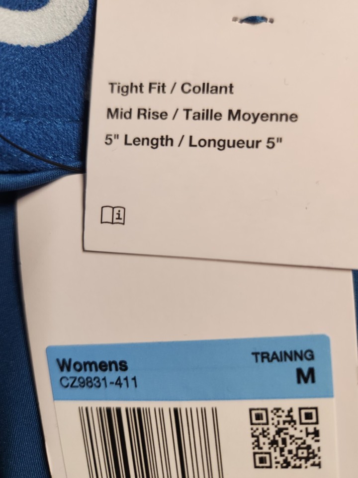 SIZE MEDIUM WOMEN'S Nike Pro 5" Shorts BLUE / WHITE CZ9831411 eBay