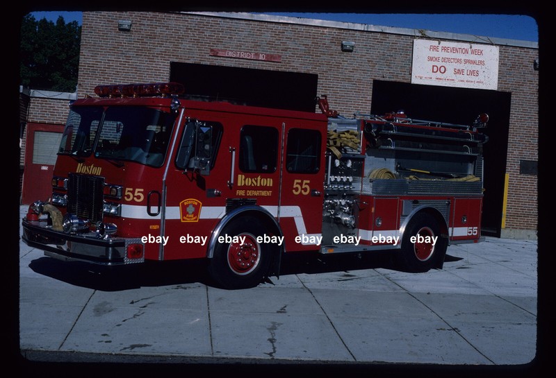 Boston MA E55 1992 Emergency One pumper Fire Apparatus Slide