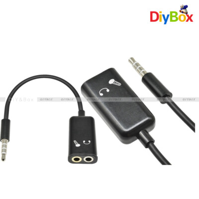 3.5mm Audio Stereo Male To 2 Female Splitter AUX Earphone Mic Adapter Connector