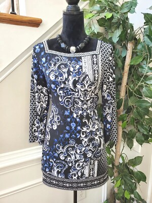 White House Black Market Women Square Neck Long Sleeve Casual Short Dress  Size M | eBay