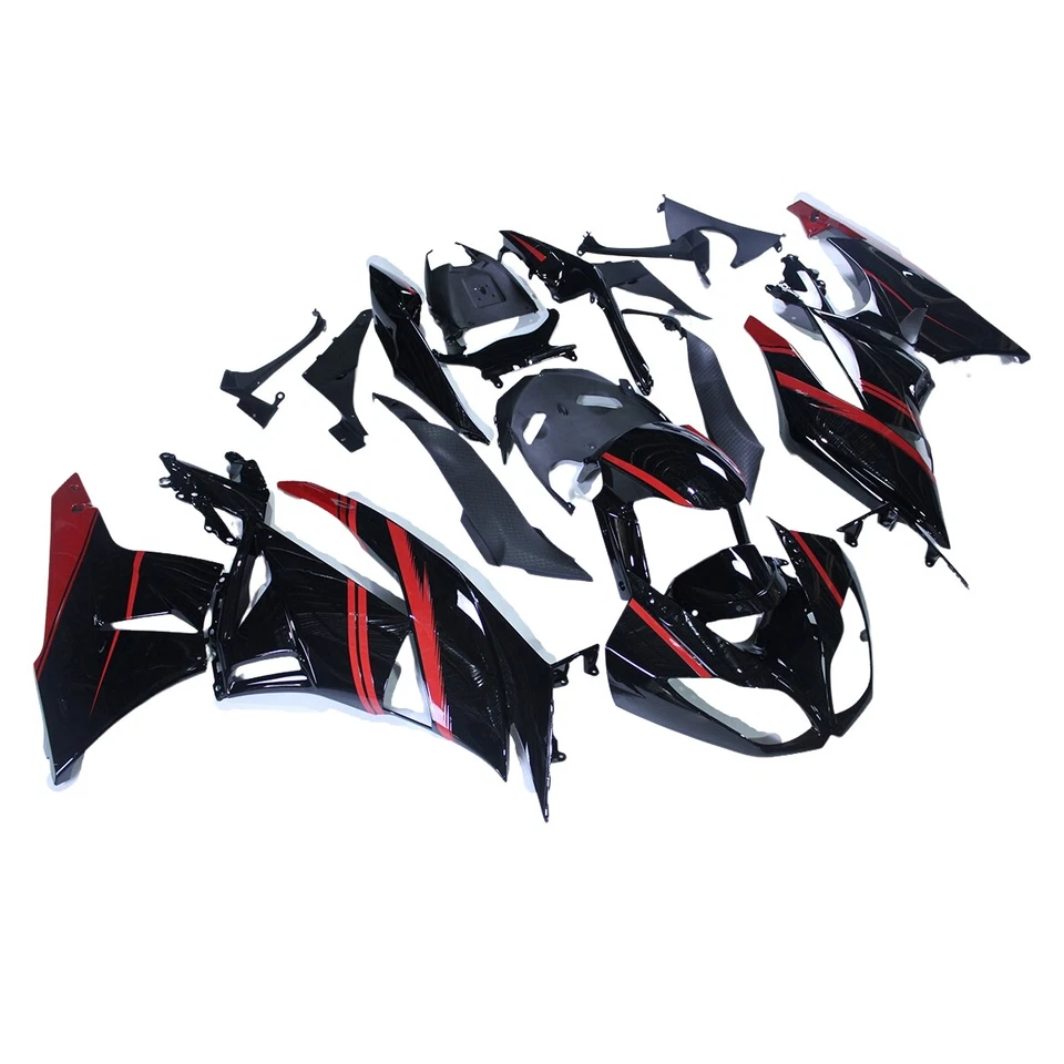 Kit de carenados rojo negro para Kawasaki Ninja ZX6R 2009 2010 2011 2012 kit de carrocería ABS Foto 2 de 4
