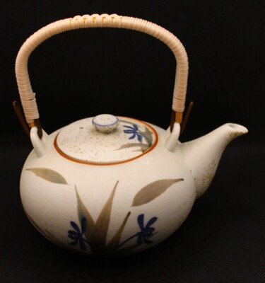 Japanese Top Handle Dobin Arita-Yaki Kyusu Teapot Nishimine Kiln Hand Painted