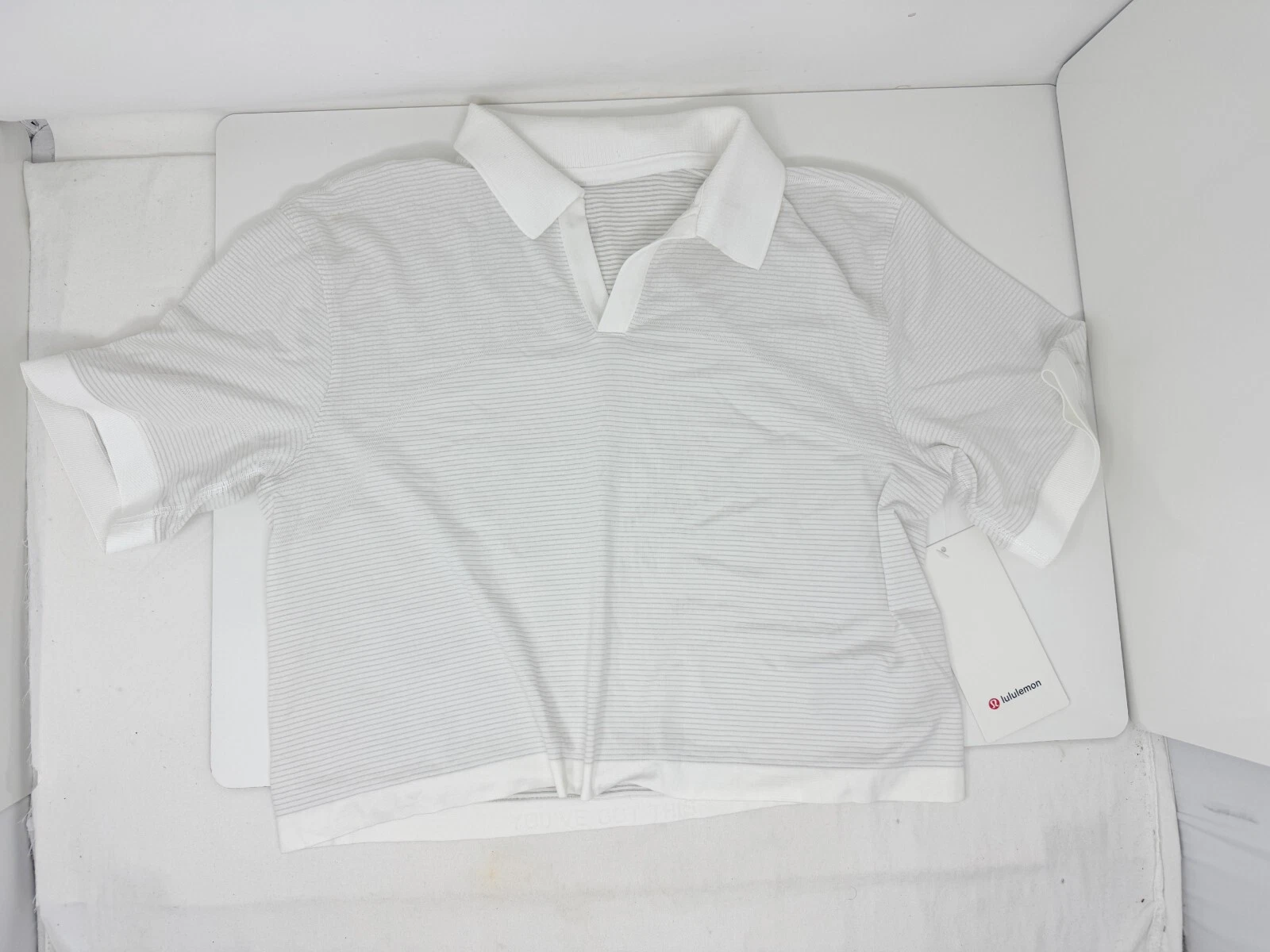 NWT Lululemon Swiftly Tech Relaxed-Fit Polo Shirt Size 8 Cropped White