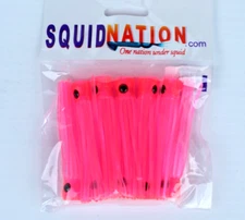 Squidnation Slammer Chugger Squids 3" Rubber Squid Lures - Pack of 10 - PINK