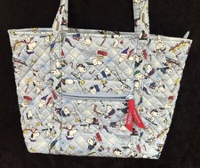 Vera Bradley Peanuts Ski Jump Snoopy Medium Size Handbag Baby Blue Winter Purse 