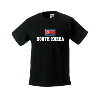 Kinder T-Shirt NORDKOREA (North Korea) Flagshirt Ländershirt Kids (WMS02-43f)