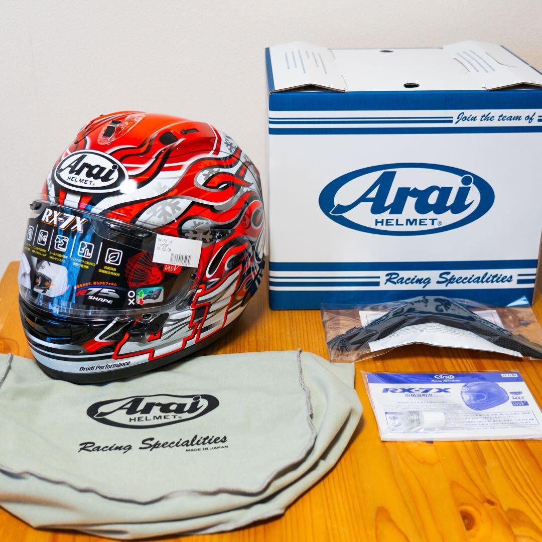 （新品未使用）Arai RX-7X haga 61-62 Arai RX-7X HAGA Model Corsair-X Full Face Helmet L Size 59