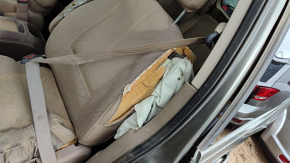 Ford Windstar 2000 conductor cinturón de seguridad delantero izquierdo retractor OEM hombro bronceado Foto 4 de 4