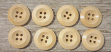 natural tan brown wood buttons sewing 4 holes 3/4 inch 8pc set new