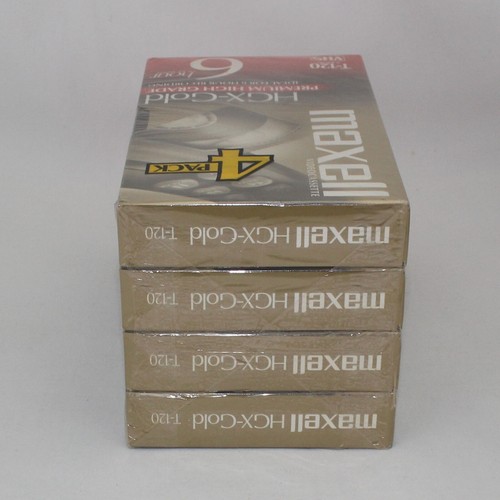 Maxell Premium High Grade VHS Tapes 4 Pack T-120 HGX Gold - Picture 7 of 8