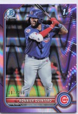 Ronnier Quintero 2022 Bowman #BCP-124 Chrome Prospects Purple RayWave /250