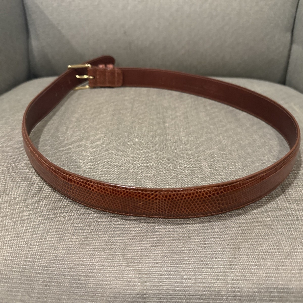 Vintage Brown Coach Lizard Leather Dress Belt #3870 Size 34 