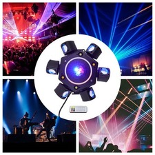 6 Arms Rotating Stage Light Disco Stage Lighting Effects Strobe Lamp LED RGB DJ