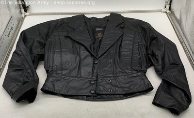 Byrnes & Baker Women's Black Leather Long Sleeve Motorcycle Jacket Size Small