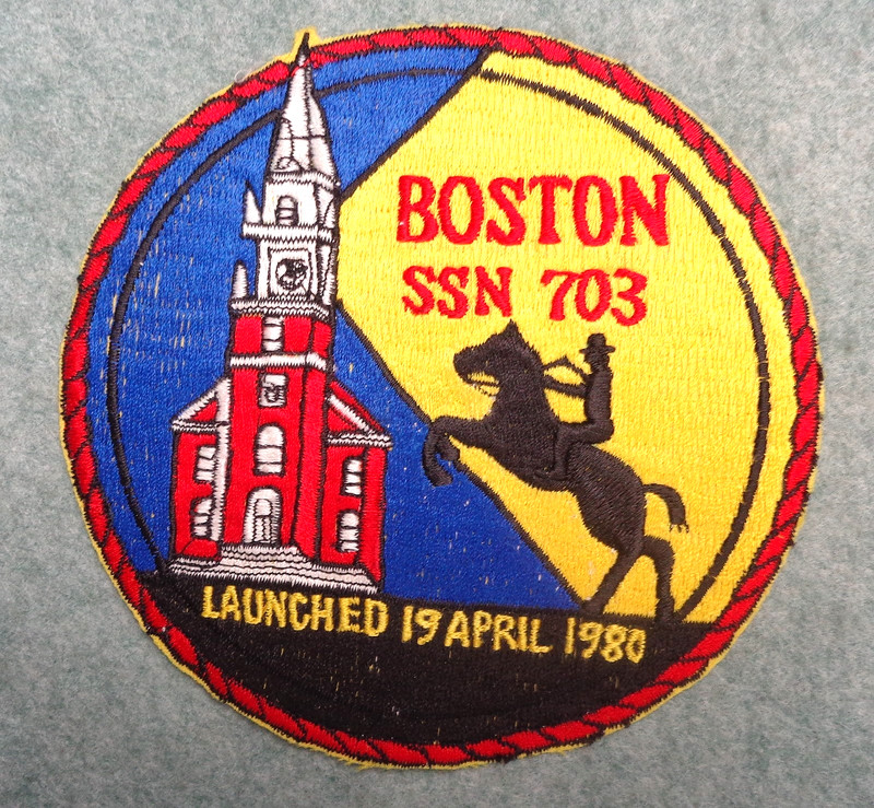 US NAVY Submarine "BOSTON" SSN-703 Launch patch stunning embroidery 5-1/8" Dia.