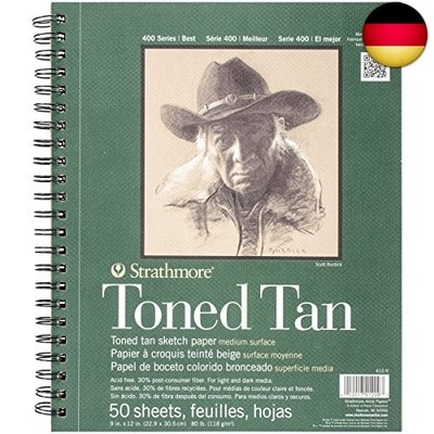 Strathmore 400 Series Skizzenbuch, getönt, Hautfarben, 22,9 x 30,5 cm,