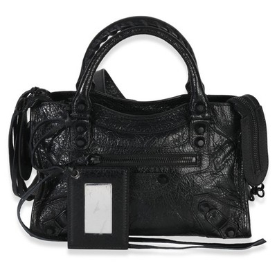 Balenciaga Black Agneau Classic Hardware Mini City Bag | eBay