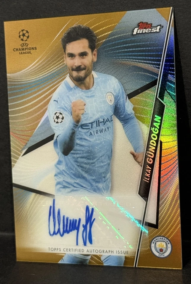 2020-21 Topps Finest UEFA Champion League Man City Ilkay Gundogan Auto Gold /50 - Image 3 of 4