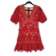 Adelyn Rae Red Lace Dress M Romantic Cocktail Date Night Holiday Glam Feminine