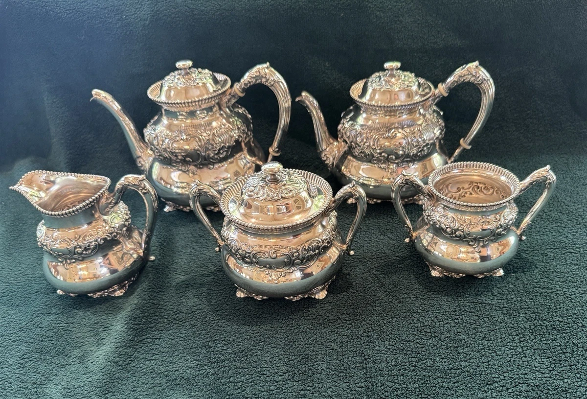 Reed & Barton Victorian Antique US Silver-Plated Teapots, Coffee