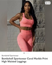 bombshell Sportswear Coral Marble Print L please note no sales tags included .