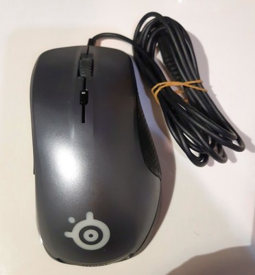 SteelSeries Rival 300 Silver 6500 DPI Wired Gaming Mouse M-00004 TESTED WORKS!