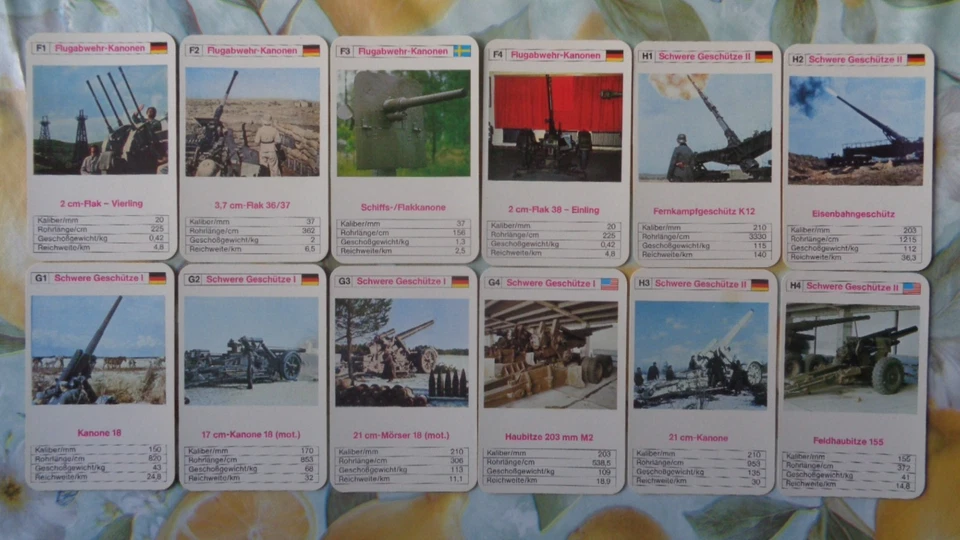 Quartett Militär Historische Geschütze Ausgabe 1978 - Bild 3 von 4